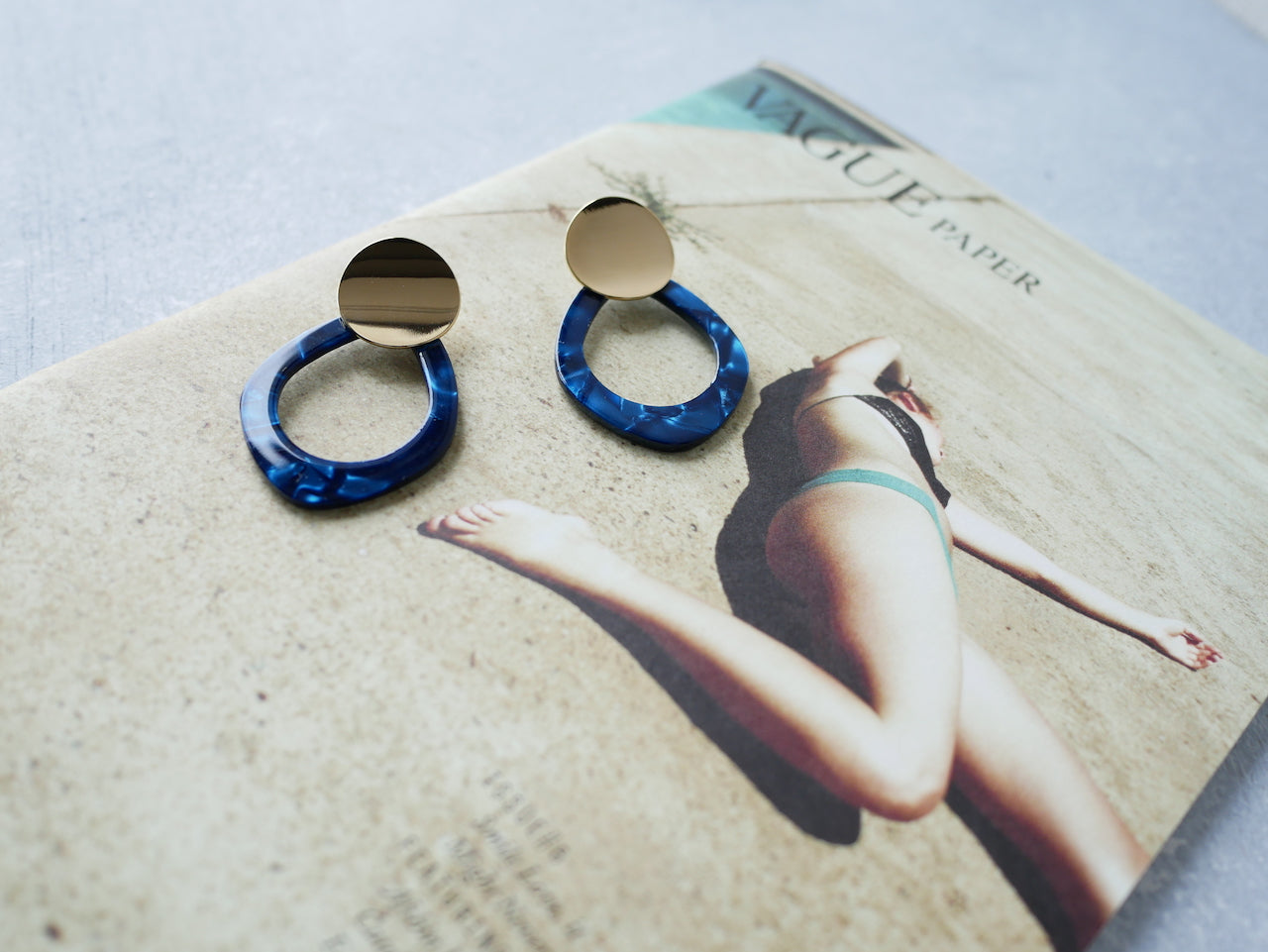 Deep Sea Blue Pierced Earrings – navanine